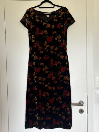 Vintage velvet flower dress Maggy London good state