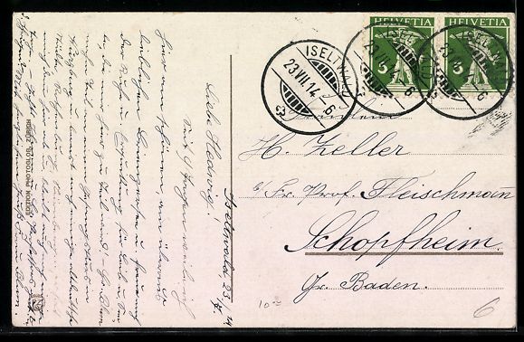 Cartoline postali: Iseltwald /Brienzersee, Panorama mit Boo – Usato da Berlin venduto da bartko-reher 1
