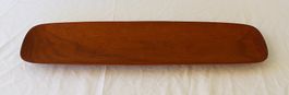 Vintage längliche Holzschale Dekoration Teak Dänisch 52 cm