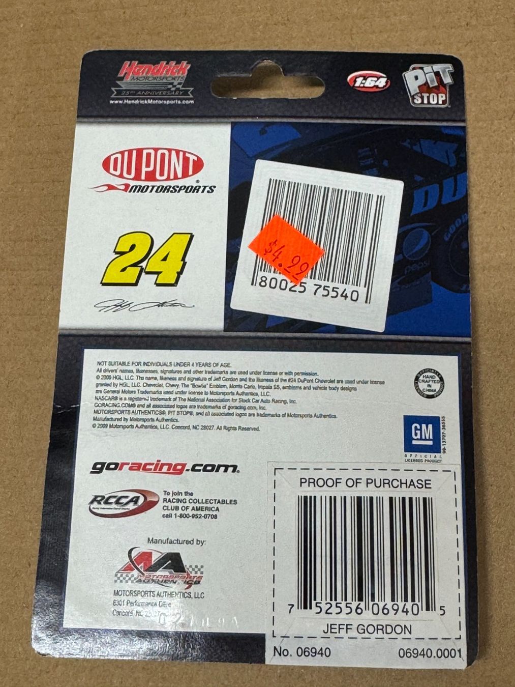 Nascar Modellautos: Original NASCAR Jeff Gordon #24 2009 – Neu und originalverpackt aus Jona von Macf 1