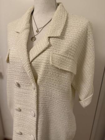 Zara Blazer Kleid XS 34 Creme weiss beige