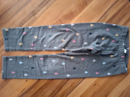 Kinder Leggings grau Grösse 116 mit Punkten guter Zustand