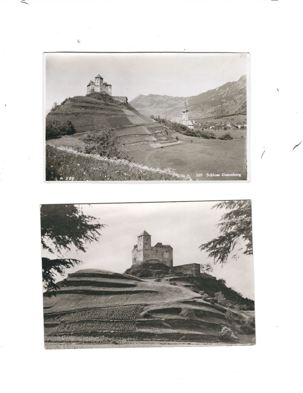 Cartoline postali: 2 alte Ansichtskarten Schloss Gutenberg, FL – Usato da Flums venduto da Guscha1