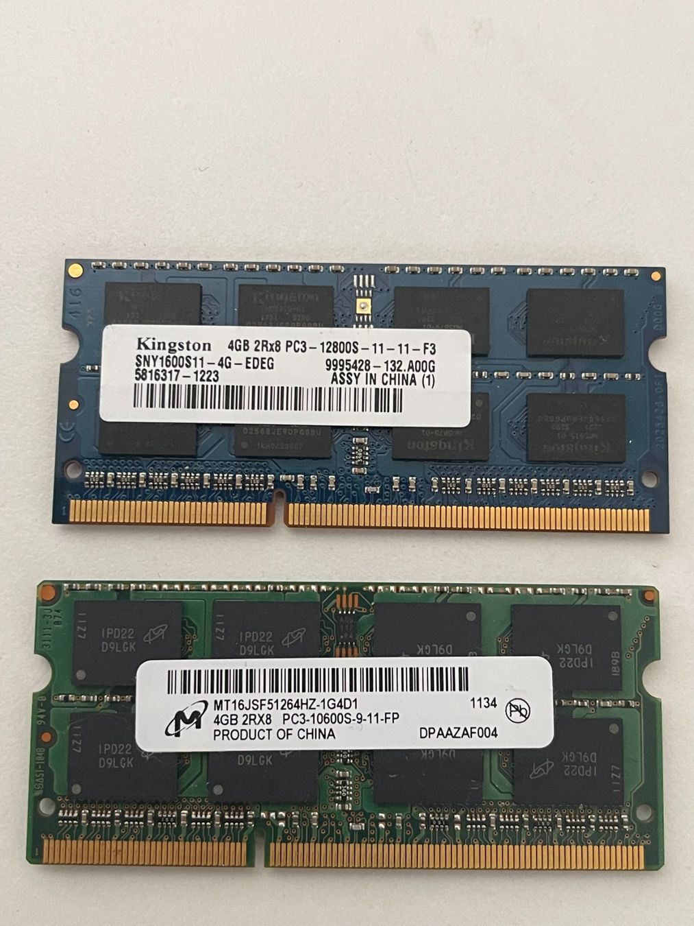 Memoria / RAM: 2 x 4GB SODIMM PC3 – Usato da Ilanz venduto da SK187