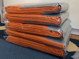 5 Isolationsvorhänge 140 x 245 cm in Farbe Orange-Mandel