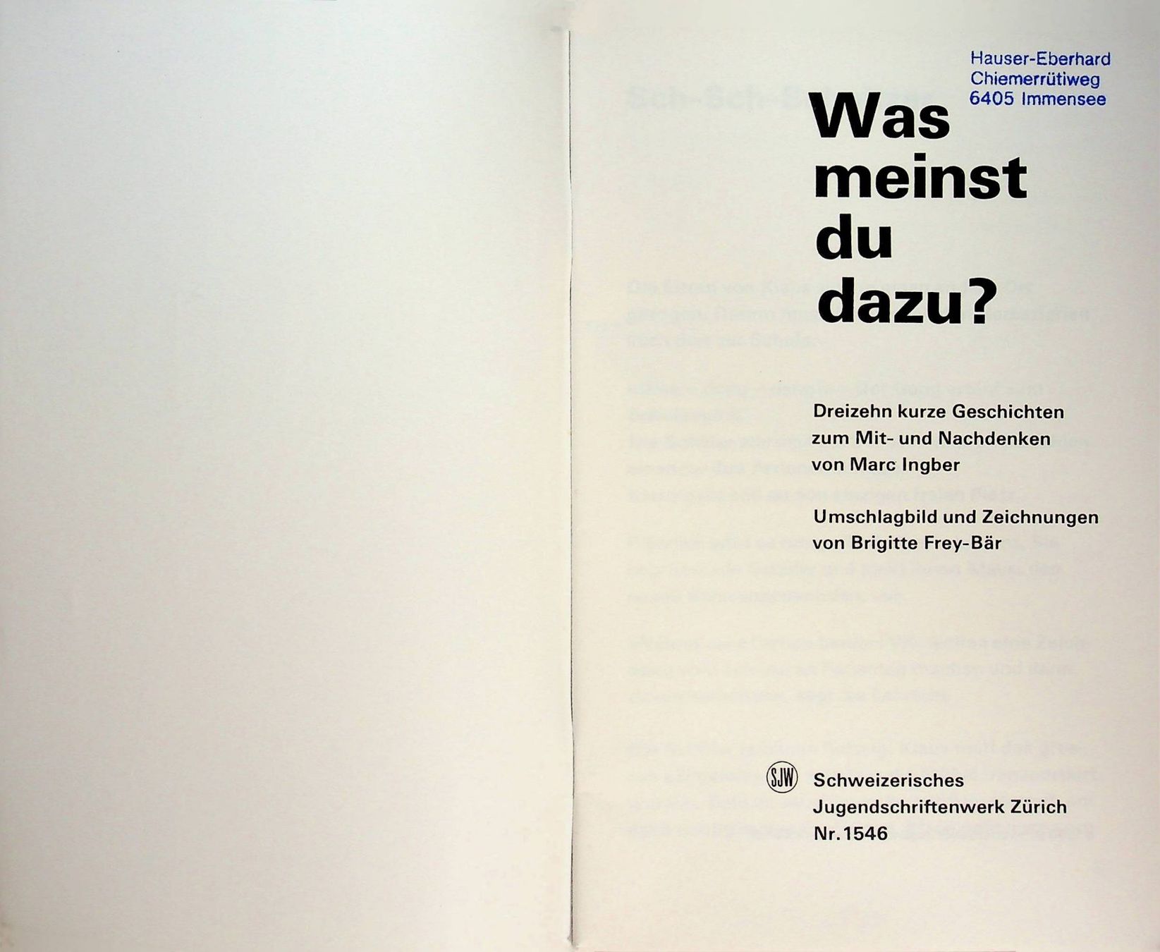 Libri: SJW 1546 Was meinst du dazu? – Usato da Reitnau venduto da Zaomir 3