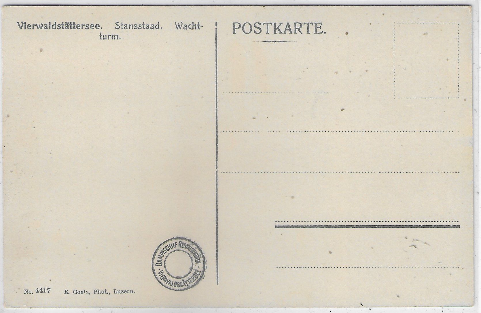 Ansichtskarten: Stansstaad - Wachtturm - Litho – Gebraucht aus Ettingen von Kartenplanet 1