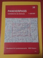 Landkarte der Schweiz Panixerpass mit Kilometernetz
