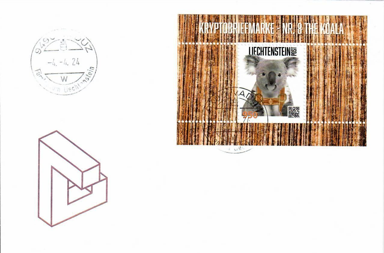 Tutti i francobolli: Crypto-Stamp Nr.8, The Koala, auf Brief, REGENBOGEN – Usato da Schlieren venduto da Dalpie1414