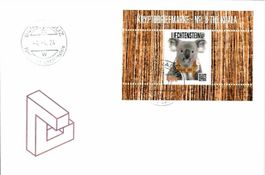 Crypto-Stamp Nr.8, The Koala, auf Brief, REGENBOGEN