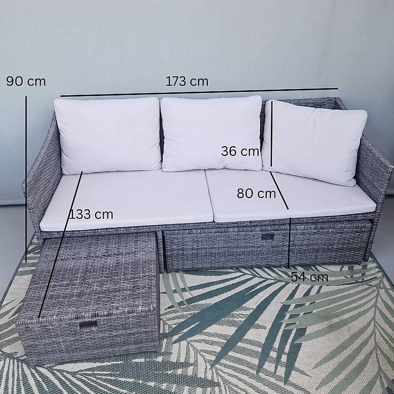 Sedie a sdraio: Gartenlounge mit Stauraum und Hocker, grau – Usato da Altdorf UR venduto da mic_5vck 1