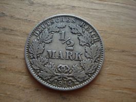 (N5) ½ mark 1914 J - Wilhelm II
