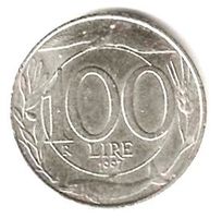 Münze 100 Lire 1997 Italien