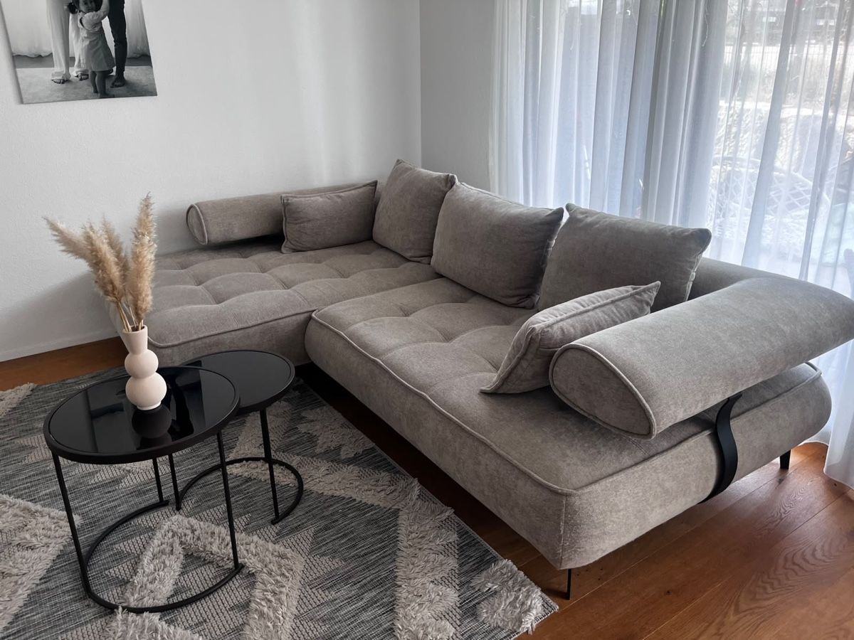 Sofas: Ecksofa Stoff hellgrau gute Zustand – Gebraucht aus Deitingen von gio.dom86