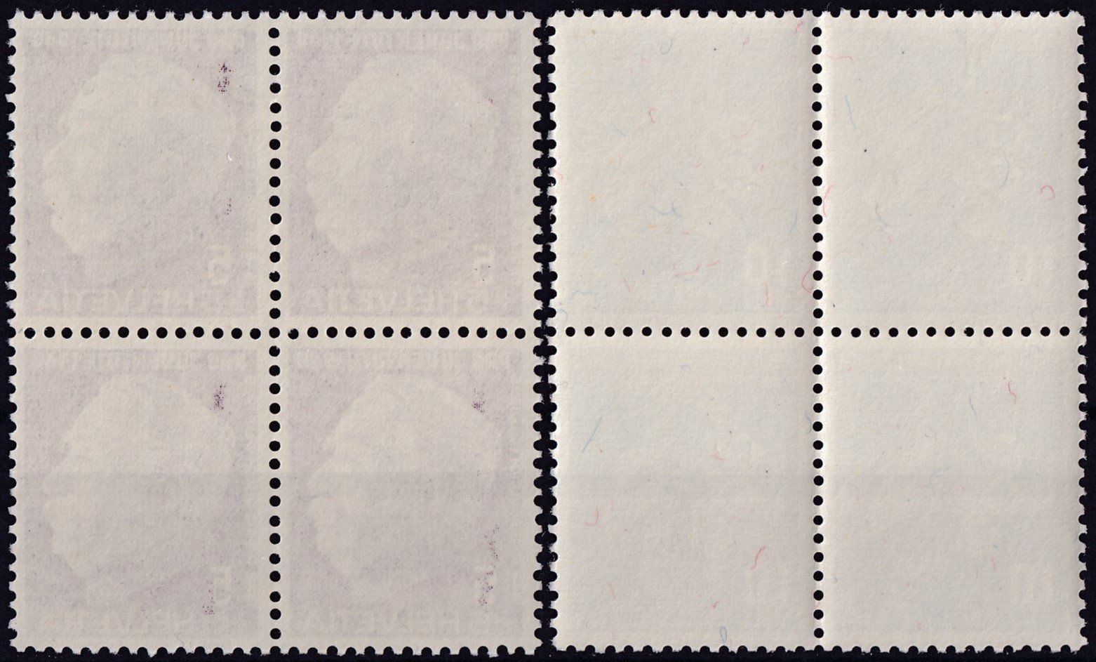 Tutti i francobolli: 1948, J125-J128 im Viererblock ** postfrisch, Kat: 28.-+ – Usato da Sursee venduto da Luzernerraute 2