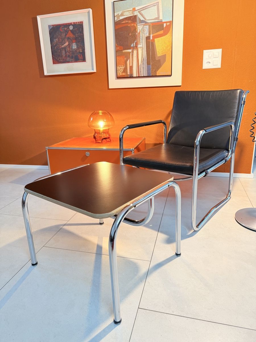 Flexform Poltrone: Flexform Sessel & Tisch Leder Sessel – Usato da Grenchen venduto da Nur_2540 9