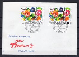 R2127 /FDC émission commune France - Suisse timbre Tinguely