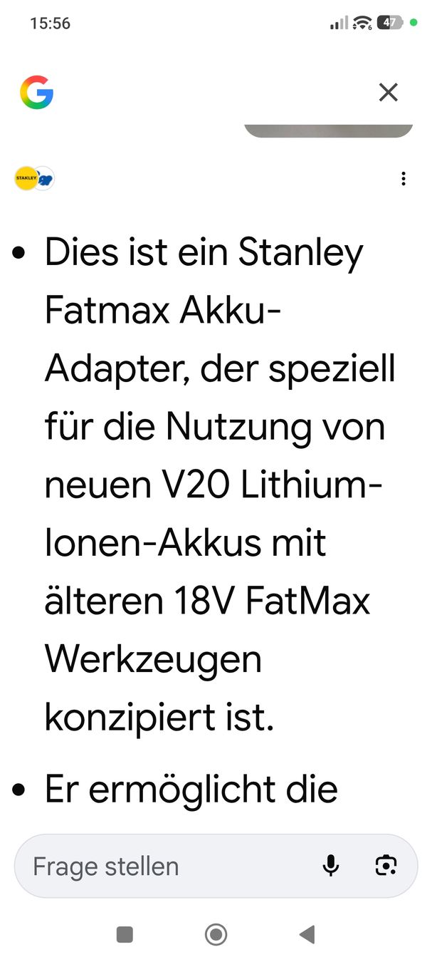 Stanley Tous les outils: Stanley Akku MIT Adapter NEU – Neuf avec emballage d'origine à Recherswil par Sruscha58 7