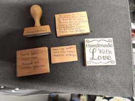 5 Holzstempel/Motivstempel, Handmade With Love, Frühling!