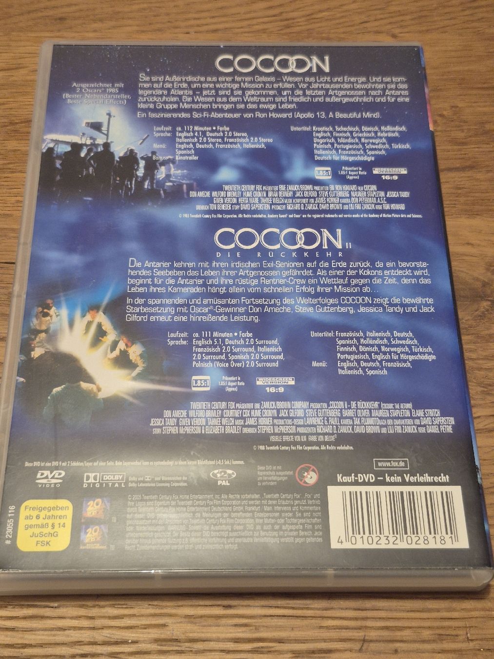 Alle DVDs: Cocoon & Cocoon II - Sci-Fi Klassiker (2 DVDs) – Gebraucht aus Oberembrach von giu_7ksd 1