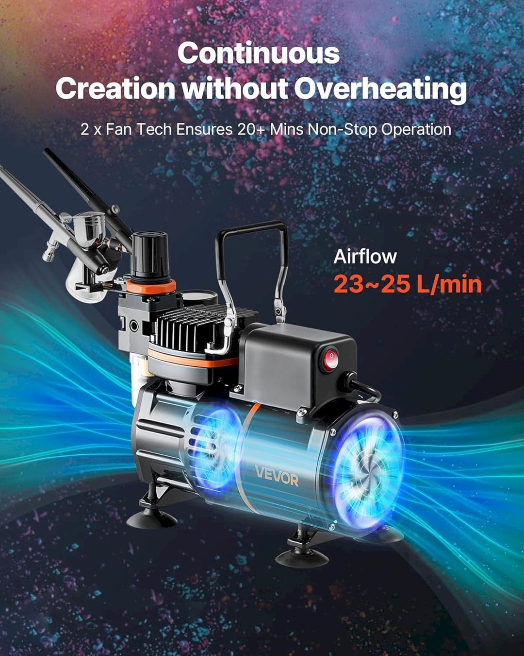 Tutti gli attrezzi: VEVOR Airbrush Set mit Luftkompressor – Nuovo e nell'imballaggio originale da Bottighofen venduto da zaap 7