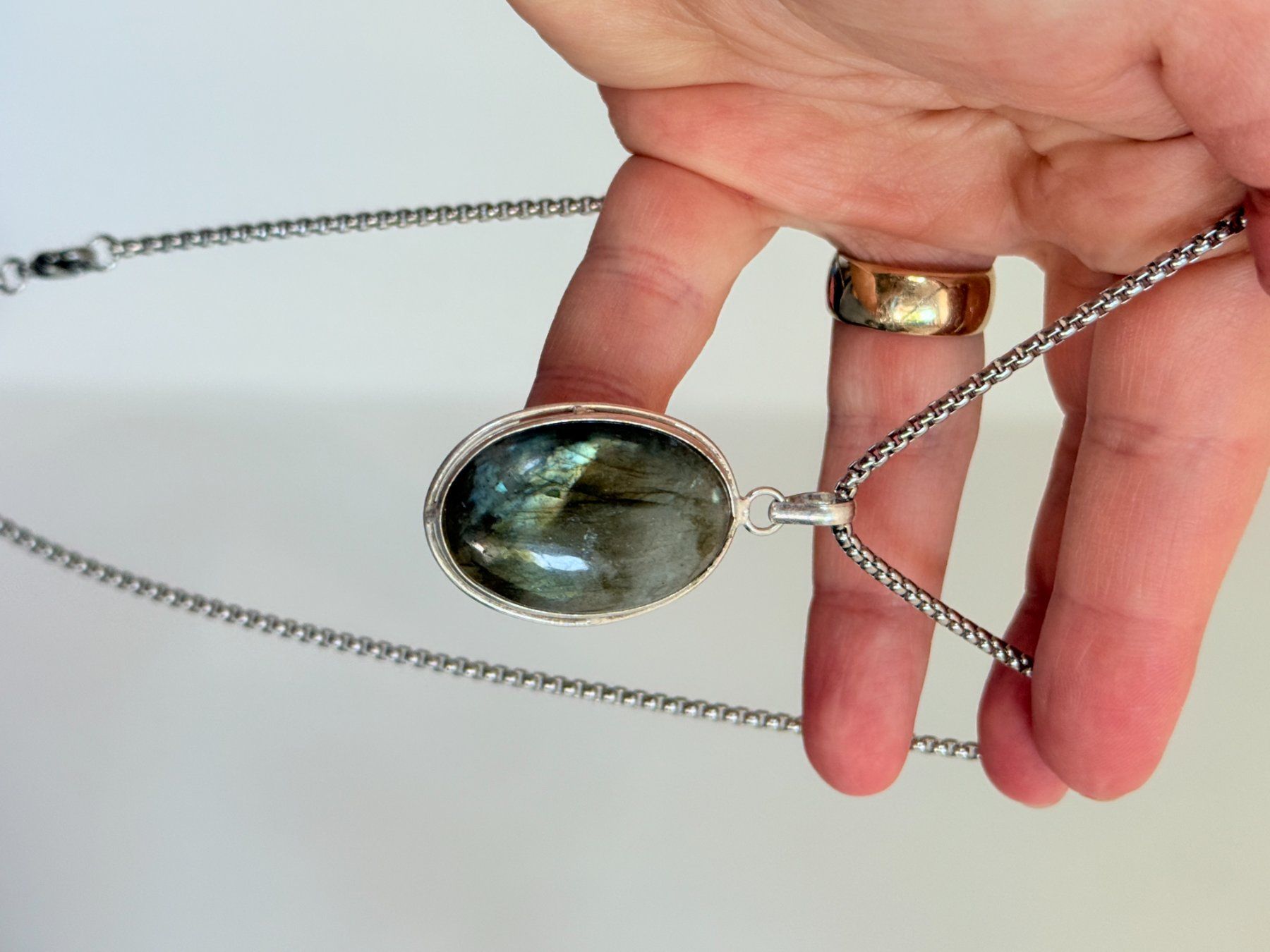 Catenine: Pendentif Labradorite - Élégance & Mystère ✨ – Nuovo e nell'imballaggio originale da Genève venduto da AWWA 6
