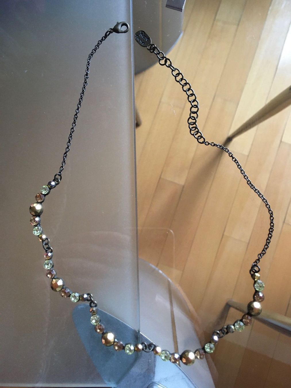 Ketten: Collier ras de cou strass or jaune brun Kaki – Gebraucht aus Genève von Libellule477 3
