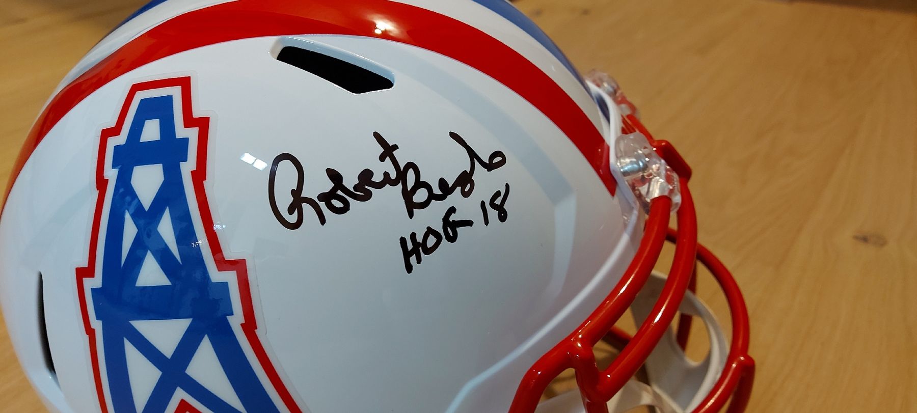 Autografi: Robert Brazile signed full-size replica helmet (Titans) – Nuovo (secondo la descrizione) da Mettmenstetten venduto da inf_2xpl 1