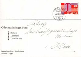 alter Firmenbrief ODERMATT-INFANGER Bäckerei STANS