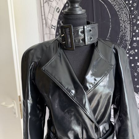 RARE H&M CIRCULAR DESIGN TRENCHCOAT IN GOTHIC STYLE