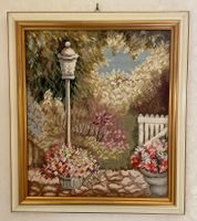 Idyllische Gartenszene, Gobelin-Stickerei