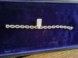 Armband 10K Gelbgold mit vielen Diamanten 19cm