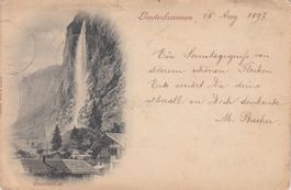 Lauterbrunnen  BE   mit Wasserfall    um 1 8 9 7