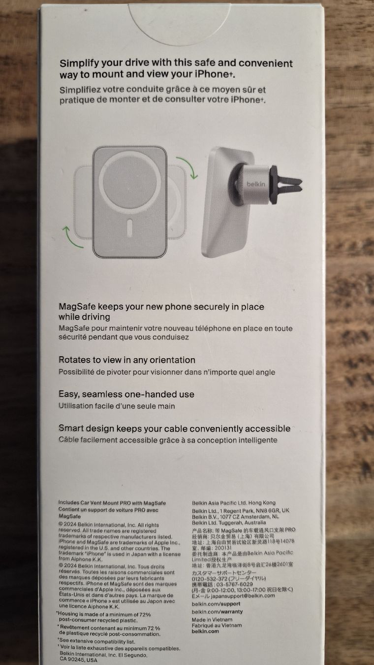 Belkin Staffe: Belkin Car Vent Mount PRO with MagSafe NEU – Nuovo e nell'imballaggio originale da Abtwil SG venduto da Realsale 2