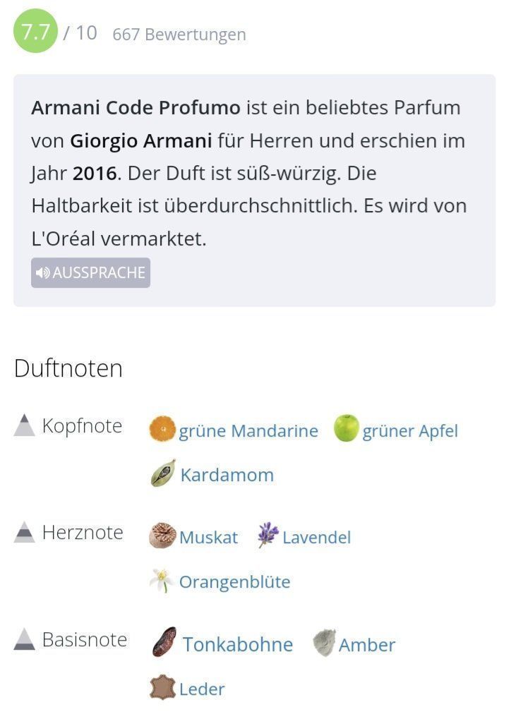 Armani Profumi & Eau de Toilette: 2 ml ARMANI CODE PROFUMO EDP ABFÜLLUNG – Nuovo (secondo la descrizione) da St. Gallen venduto da CaliSunshine 3