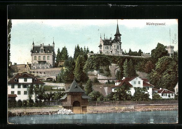 Cartoline postali: AK Wädenswil, Uferpartie, 1907 – Usato da Berlin venduto da bartko-reher