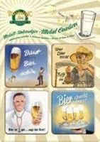 4-er Set Metall-Untersetzter-BIERSPRÜCHE