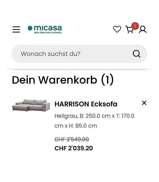 Micasa Sofas: Ecksofa grau, micasa – Gebraucht aus Mollis von francis-francis 4