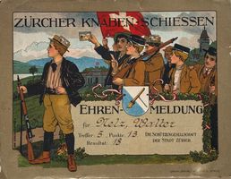 Schützenkarte, Zürich, Knabenschiessen, Schützenkarte