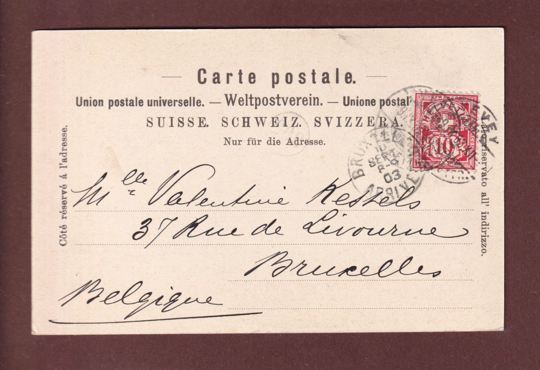 Cartoline postali: VEVEY et Dents du Midi - 1903 – Usato da Pully venduto da nicecards 1
