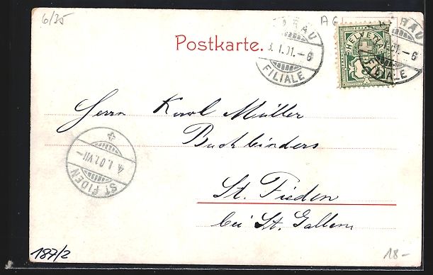 Cartoline postali: AK Aarau, Kantonsschule mit Anlagen – Usato da Berlin venduto da bartko-reher 1
