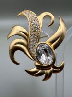 Swarovski Brosche Vintage vergoldet 6cm