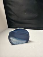 Achat Scheibe blau poliert 8 cm Mineralien Deko