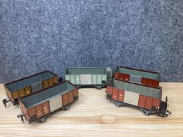 5er Set Buco Spur 0 Offene Güterwagen 8660 und 8661