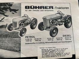Antike Traktorenwerbung Bührer Petrol & Diesel ca. 1950