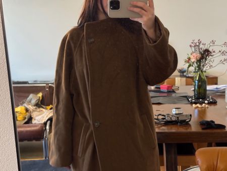 Vintage Wool Coat, Brown, Oversized
