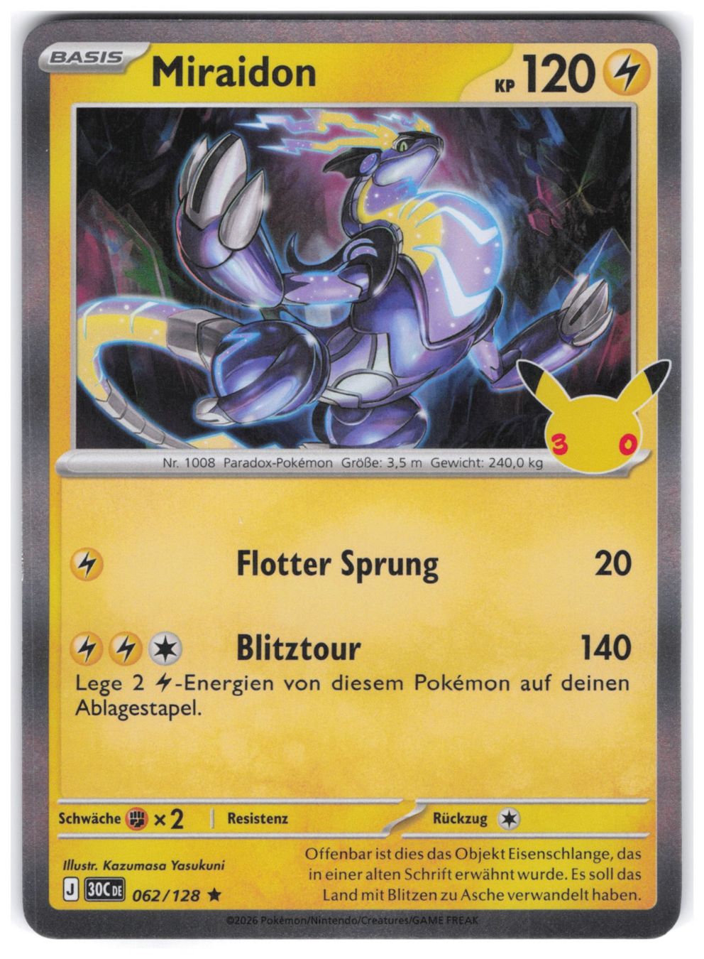 Pokémon Carte collezionabili: Miraidon / 30 Jahre / 30C 062 – Nuovo (secondo la descrizione) da Arni AG venduto da PokemonCardsStore