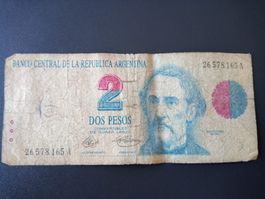 Argentinien 2 Pesos, guter Zustand, tolles Sammerstück!