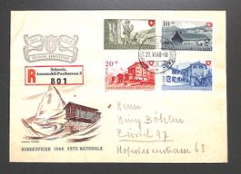1948 Pro Patria Satzbrief illustriert "100 J. Bundesstaat"