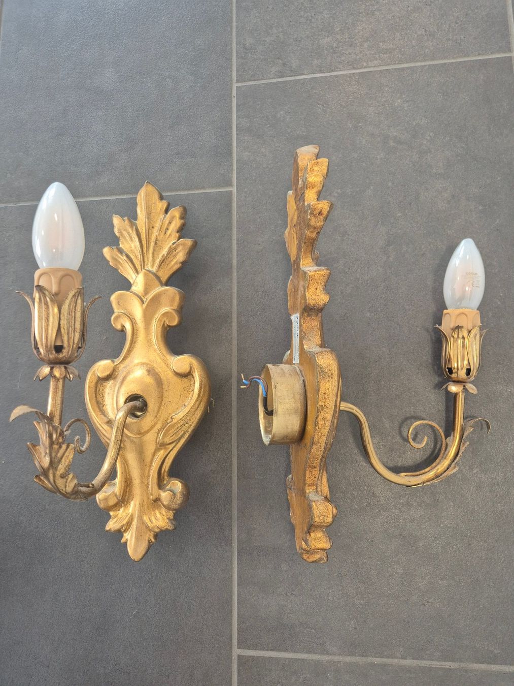 Lampen: Goldige Wandlampen, 2er Set, Barock Stil – Gebraucht aus Unterkulm von Pato1b 6